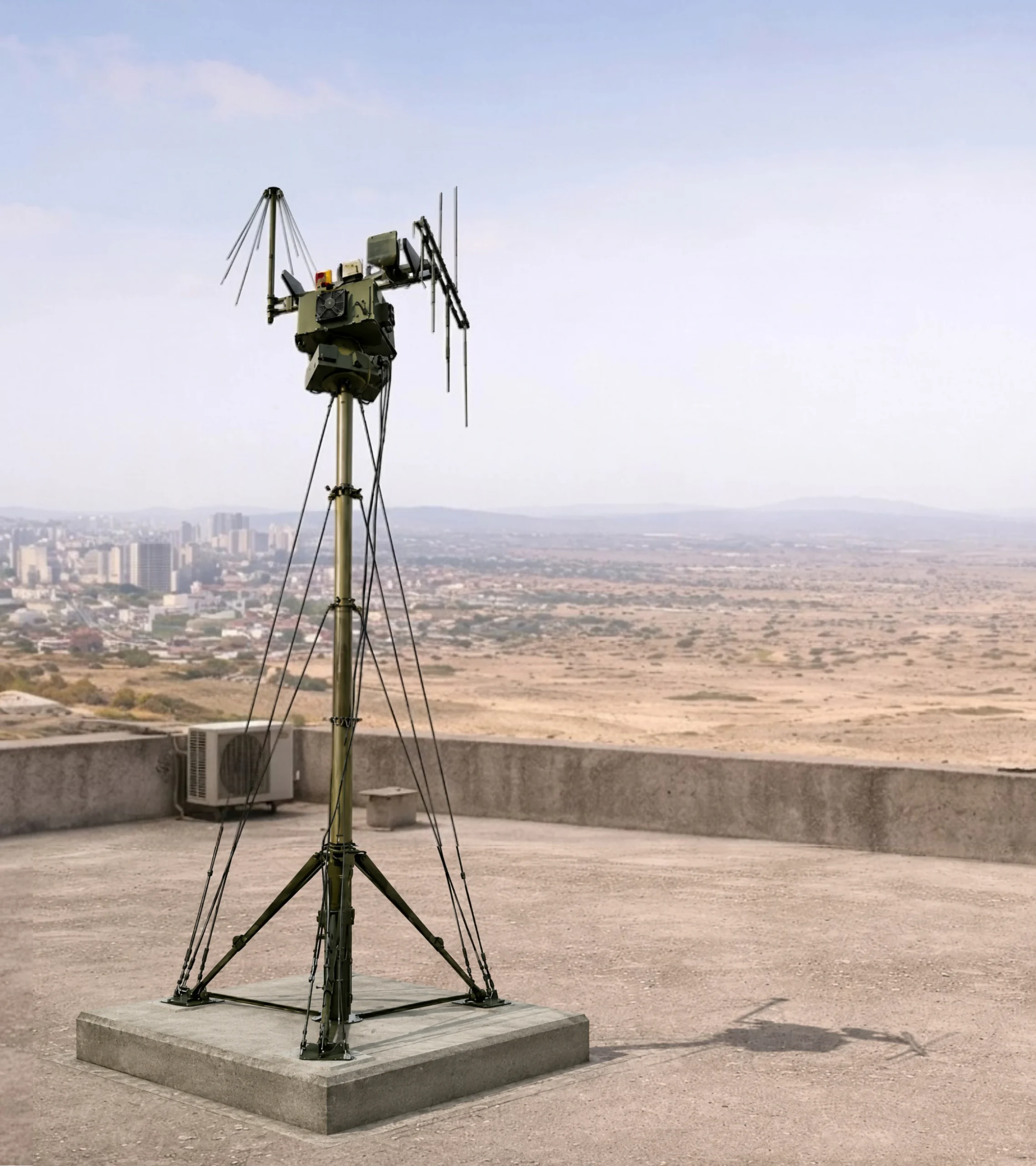 Pel-India building rooftop masts